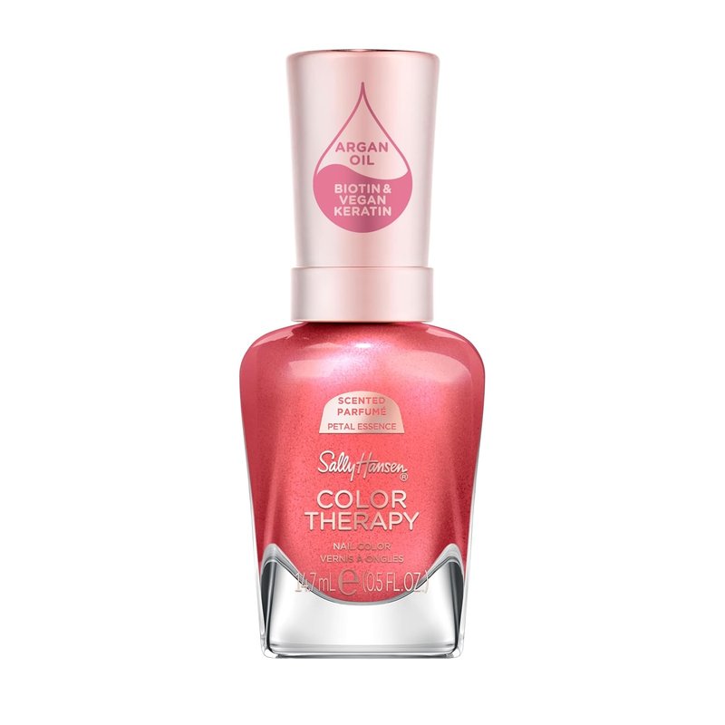 Sally Hansen Color Therapy Nail Polish - Biotin & Argan Oil Formula for Healthy Nails | Opaque Pink - Citrus Spritz 462