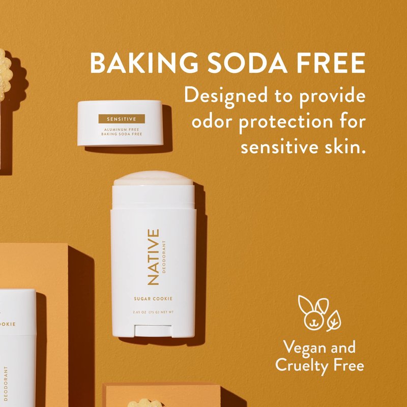 Native Sensitive Deodrant Contains Naturally Derived Ingredients | Deodorant for Women and Men, Aluminum Free, Baking Soda Free, and Shea Butter | Sugar Cookie (Sensitive)
