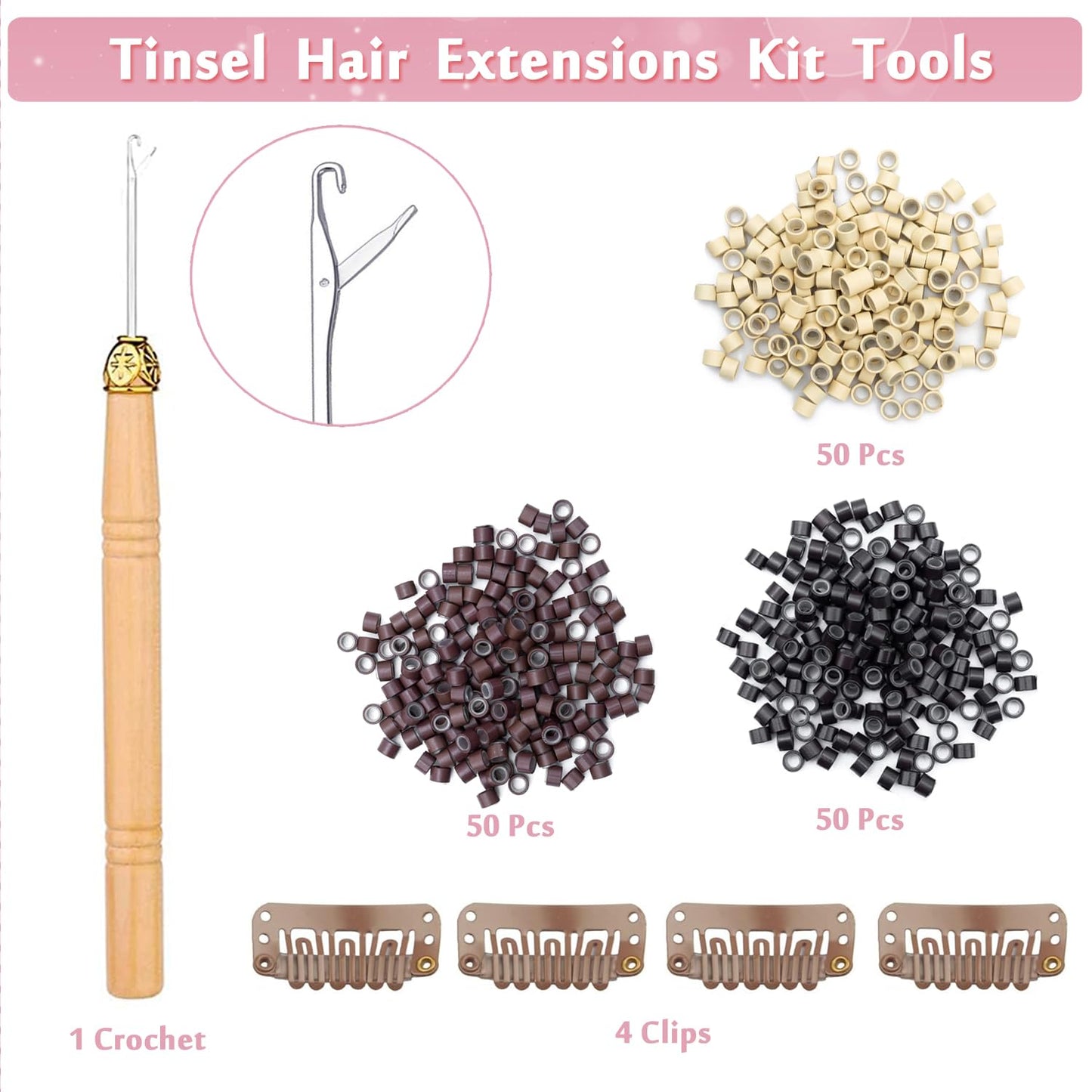 YUBTY Hair Tinsel, 20 Colors 8800 Strands Fairy Hair Tinsel Heat Resistant 48 Inches Glitter Tinsel Hair Extensions Highlights Sparkling Hair Tinsel Kit for Girls Women Hair Accessories Party Festival