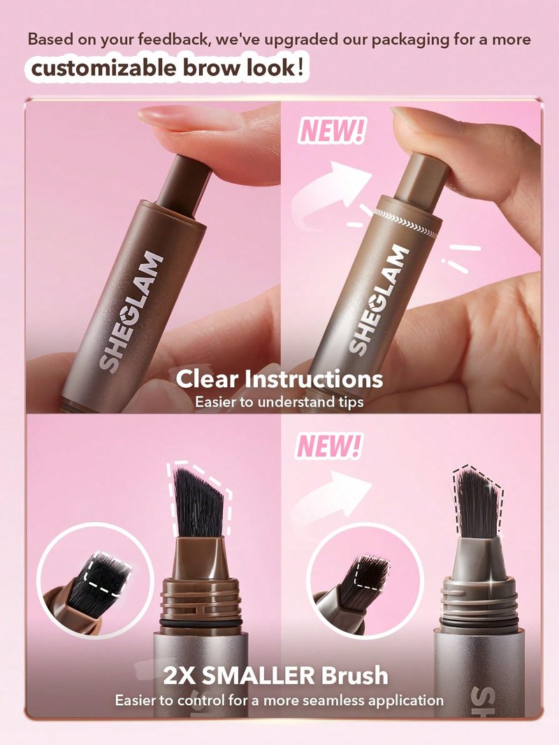 SHEGLAM Brow-Fection Angled Brush & Dip Upgraded Microblading Eyebrow Pen Long Lasting Waterproof Easy To Color-Truffle