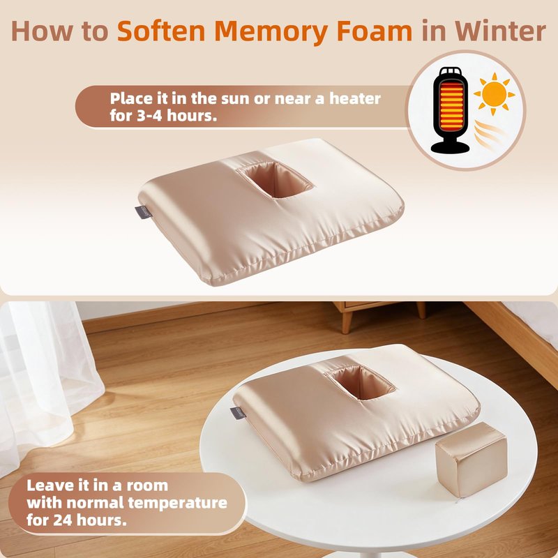 USlixury® Ear Piercing Pillow for Side Sleepers with Off-Center Hole