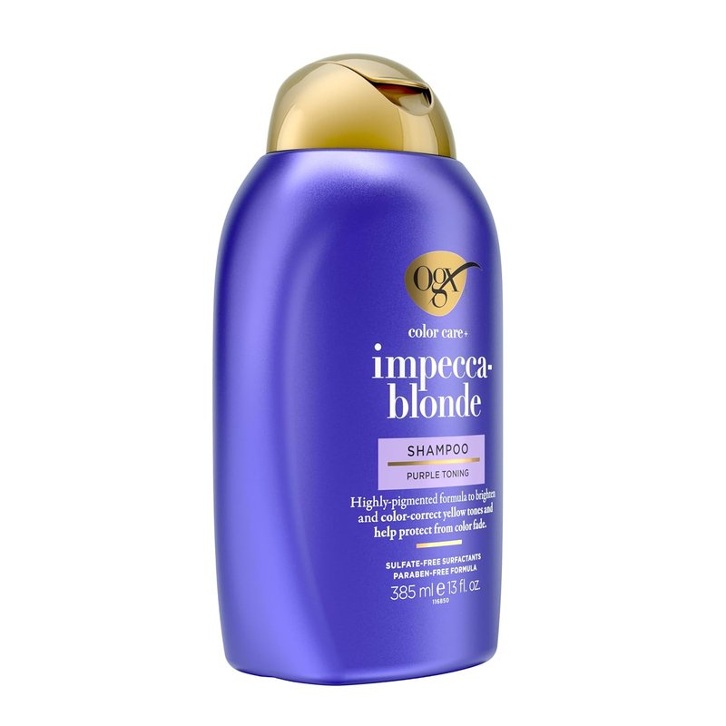 OGX Color Care Purple Shampoo - Highly Pigmented Toning for Blonde & Silver Hair | 13 fl. oz