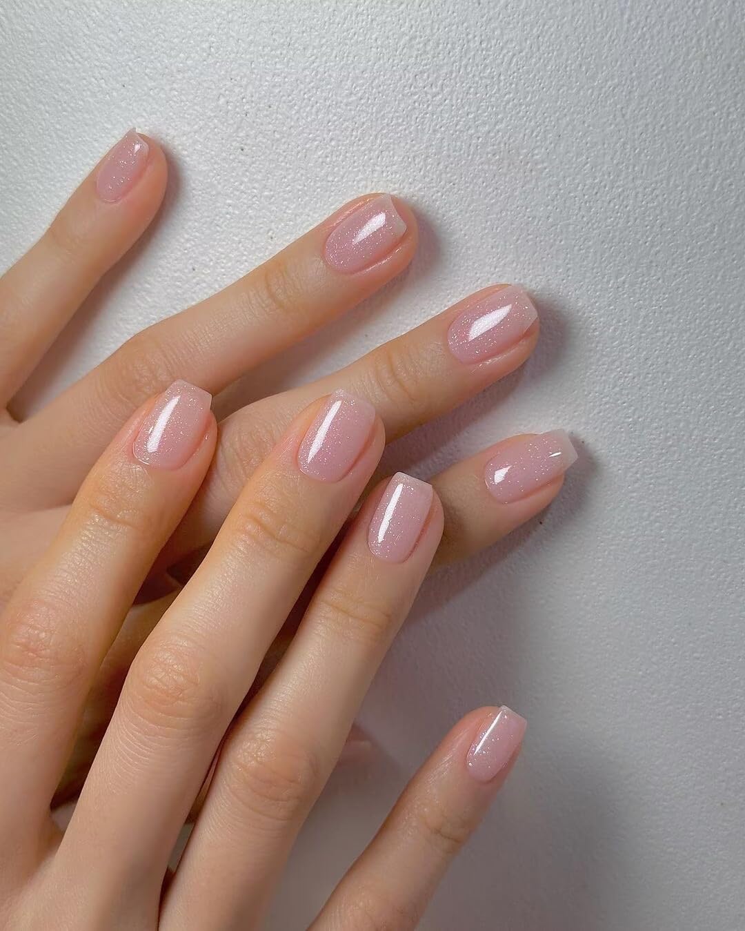 Vishine Gel Polish 15ml Sheer Glitter Pink Gel Polish Jelly Creamy Pink Translucent Gel Nail Polish Neutral Spring Color Soak off LED UV Gel Nail Art Manicure Design Salon at Home