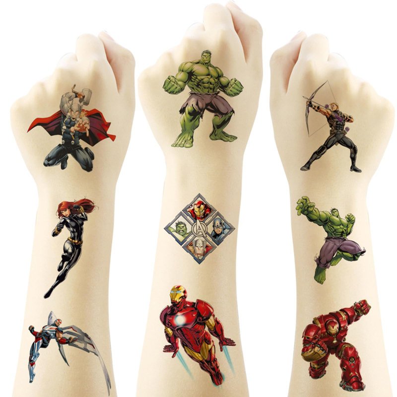 20 Sheets Superhero Temporary Tattoos for Kids, Cool Birthday Party Favors, Cute Cartoon Decoration Sticker Gifts for Girl Boys Home Activity Class Prizes Carnival Christmas Rewards