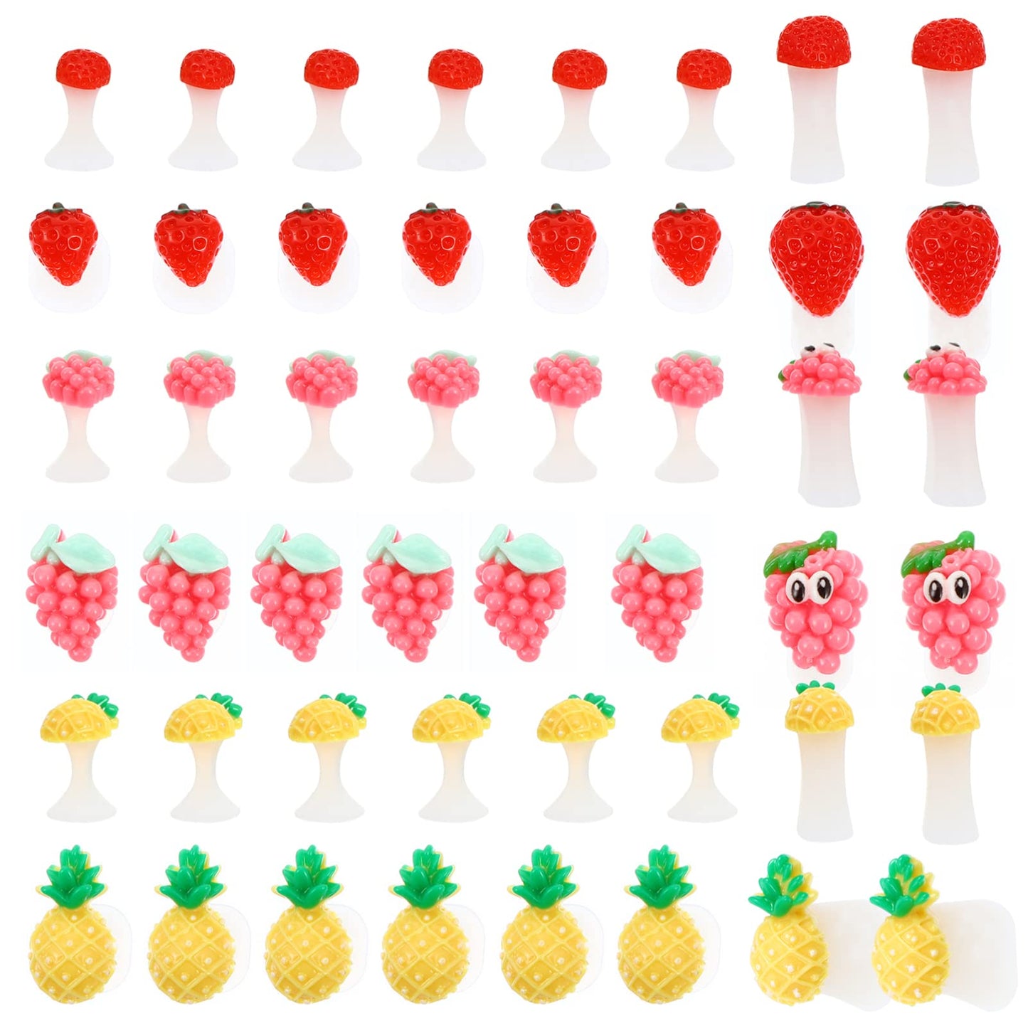 Uonlytech 24pcs Silicone Toe Separators Fruit Toe Separator Toe Nail Separators Toes Dividers Pedicures Nail Art Tools Pedicure Spacers for Nail Salon