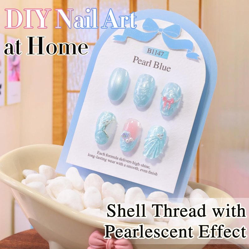 Gel Nail Polish - Double Rhythm 15ML Pearl Blue Soak Off for DIY Manicure at Home