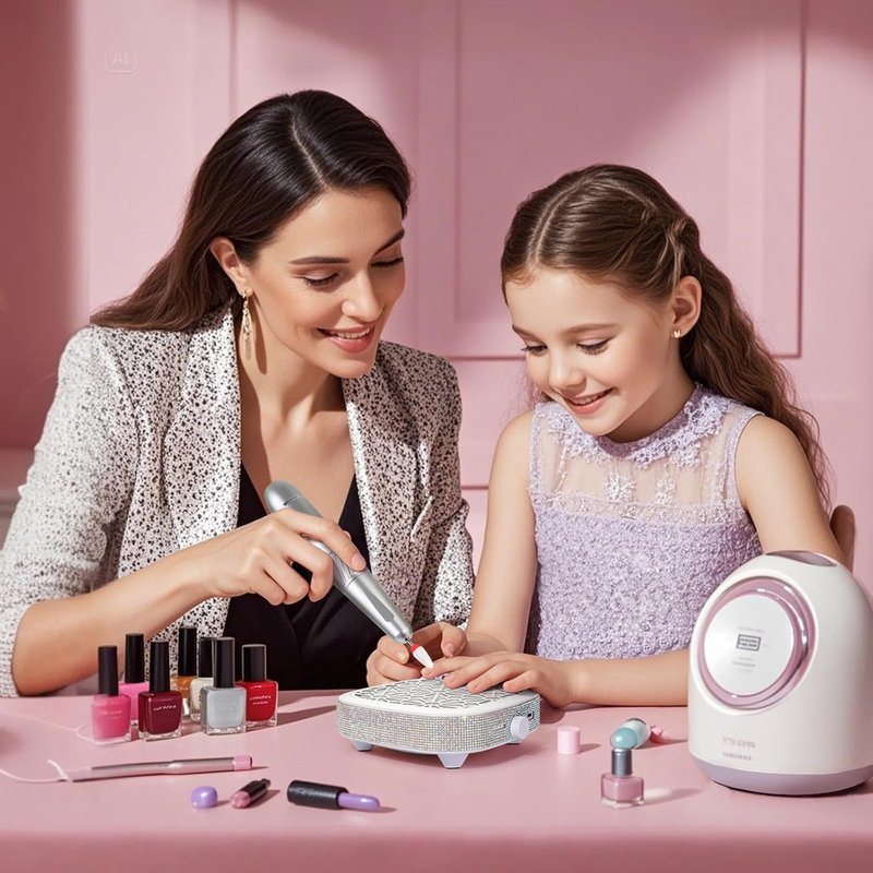 Nail Dust Collector, Cordless Dust Collector Nail Tech, Compact Powerful 6000RPM Nail Vacuum Fan Rechargeable Dust Extractor for Acrylic Gel Polish Manicure Pedicure for Home
