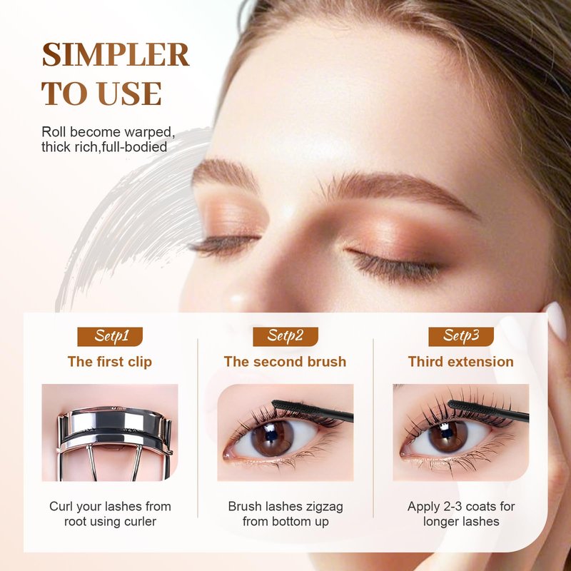 LECDOA Mascara for Older Women 60 Plus, Thicking, Incredible Length in 2 Coats, Non Clumping Waterproof Long Wear for Eyes (Black)