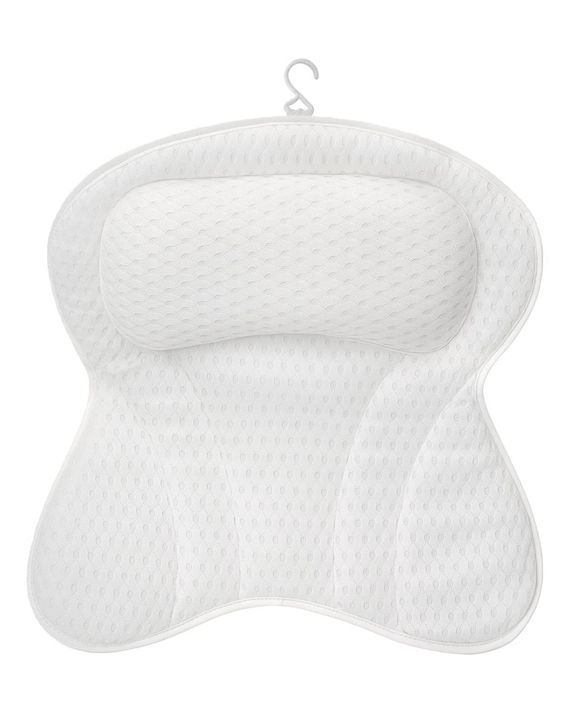 LDJDSDS Luxury Bath Tub Pillows for Head and Neck, 4D Breathable Air Mesh Bath Pillow with Non-Slip Suction Cups, Ergonomic Back Support Spa Gifts with Silk Eye Mask