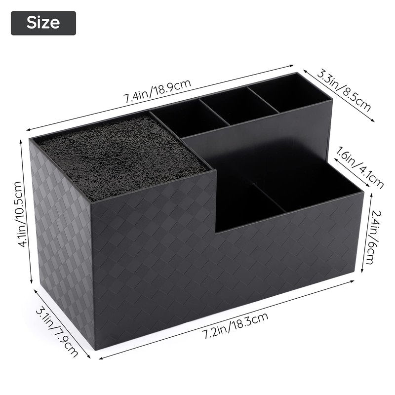 Segbeauty Scissor Stand Large, 6 Grid Salon Hairdressing Barber Supplies Organizer Holder, Professional Hair Cutting Tools Storage Case for Scissor Comb Hair Brush Barber Accessories Black