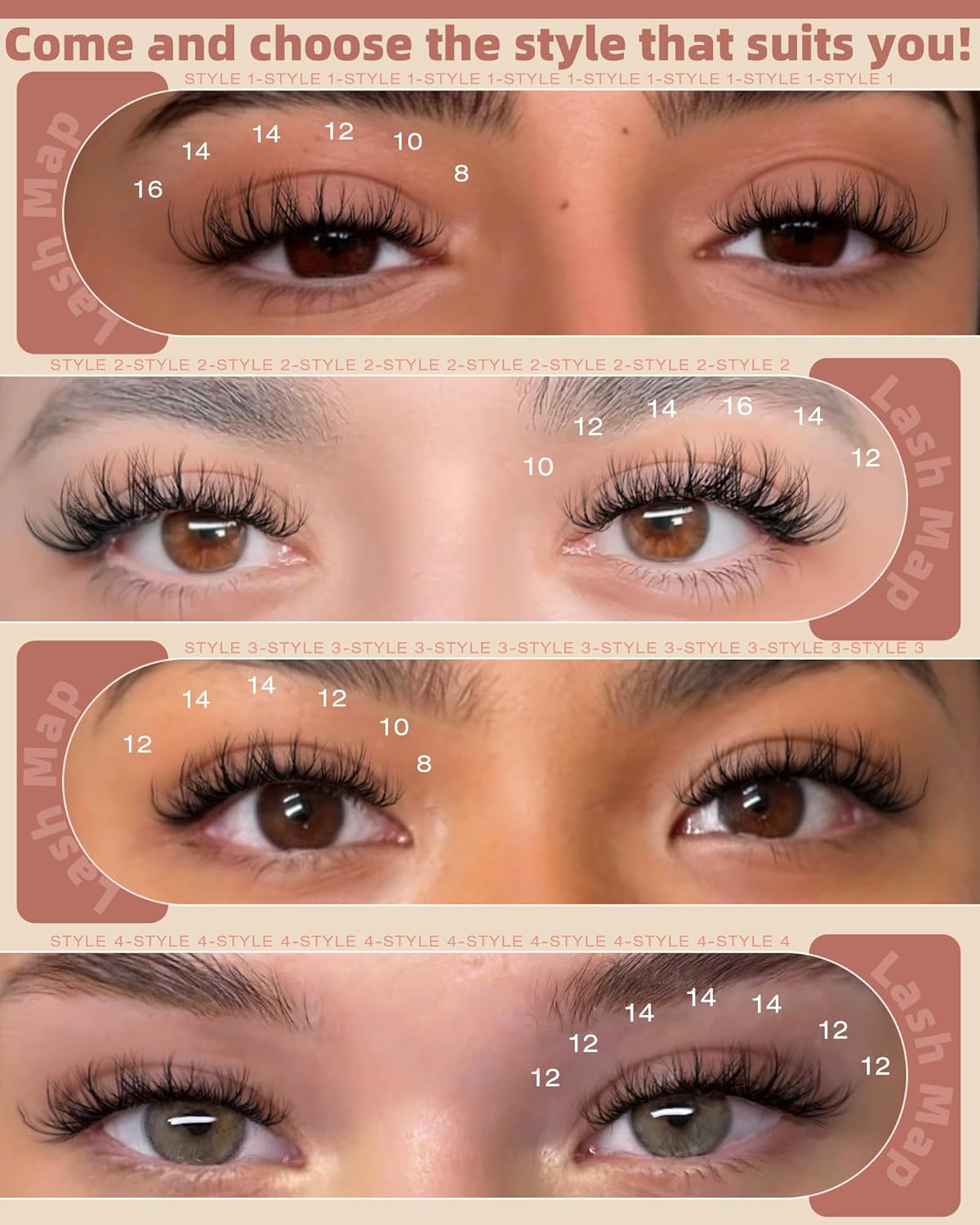 Zanlufly Spider Lash Clusters - Wispy Natural Eyelash Extensions | DIY 8-16mm Individual Lashes