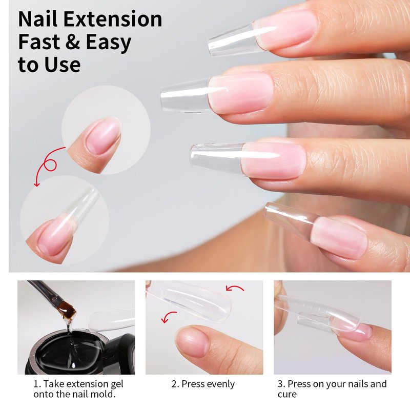 Imtiti Builder Gel Nail, 3 in 1 Gel for Extension,Strong, UV LED Lamp Cure Required,Nails for Home DIY Professional Nail Salon(Clear-15g)