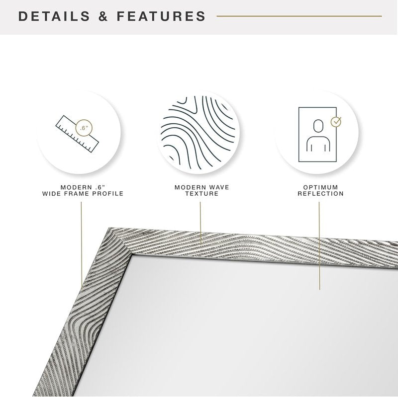 MCS Wall Mirror - Micro Rope Design with Brushed Nickel Finish | 20x30 Inches
