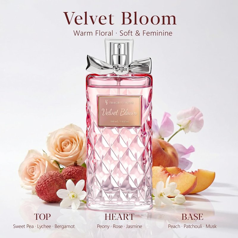 Alcohol-Free Floral Perfume for Women - Long Lasting Rose, Jasmine & Peony Scent | 100ml / 3.4 fl oz Gift for Moms