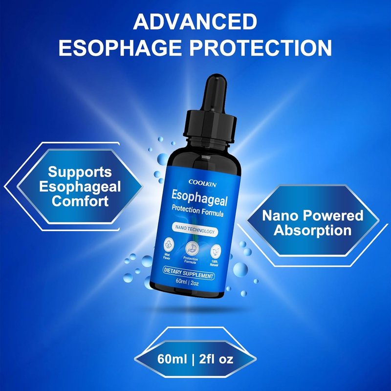 Nano Esophageal Relief Drops - Soothes Digestive Discomfort with Slippery Elm Bark & Zinc - Non-GMO, Dairy-Free