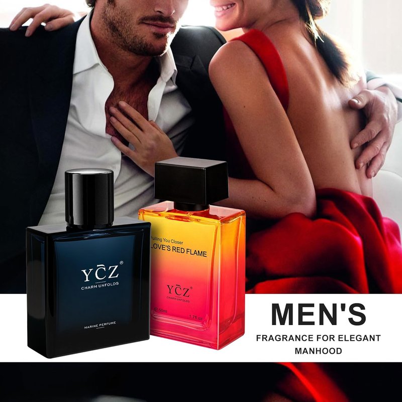 Men's Cologne Set - Long Lasting Bottled Marine & Borrowing Fire Perfume | 1.7oz (50ml) - Ideal Christmas Gift