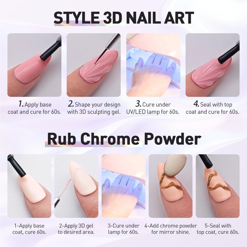 Crystal Clear Sculpture Glue Gel by [Brand Name] - Strong Adhesive for Diamonds & Nail Charms | 5g Quick LED Cure