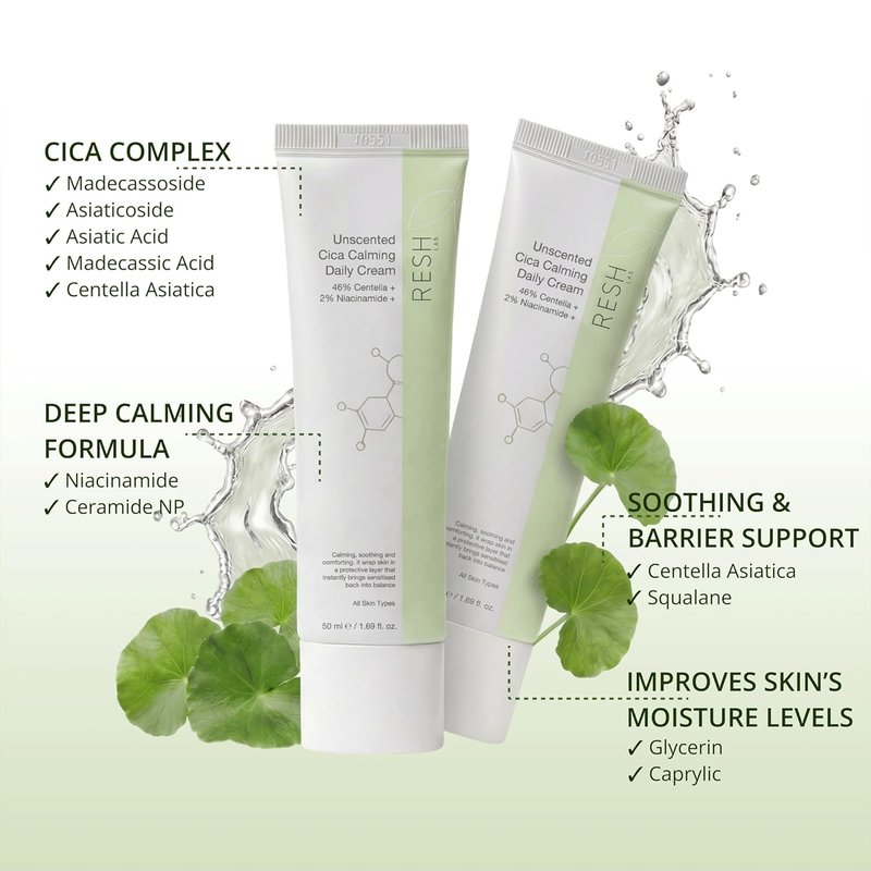Regine Switzerland Korean Cica Repair Cream - Hydrating Moisturizer for Sensitive Skin | Soothing Redness Relief with Ceramide & Panthenol (Fragrance-Free, 50ml)