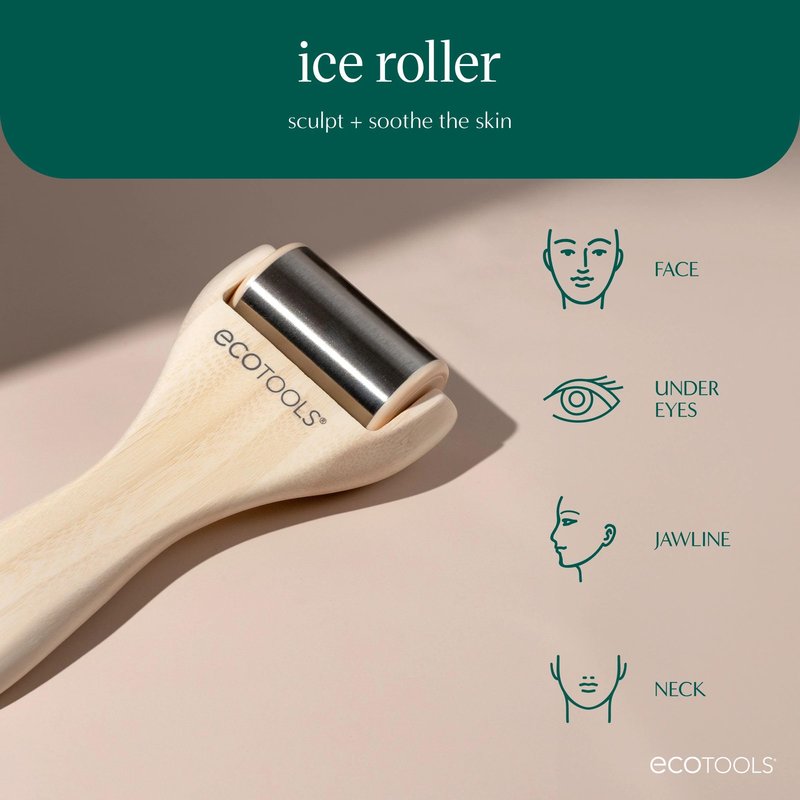 EcoTools Ice Roller, Stainless Steel Cooling Facial Roller & Neck Sculpting Tool, Depuff, Vegan & Cruelty-Free Self-Care Gift for Beginners & Experts, 1 Count