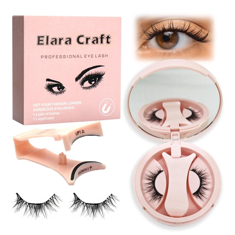 Magnetic Eyelashes,Magnetic Eyelashes with Applicator,No Glue Needed Soft Lashes Kit,Reusable False Eyelashes Natural Look(Q01)