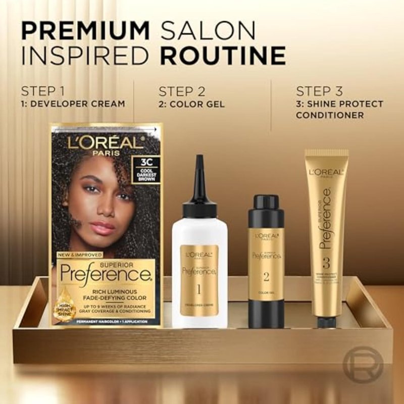 L'Oreal Paris Hair Color - Superior Preference Fade-Defying Dark Brown Dye | Pack of 2
