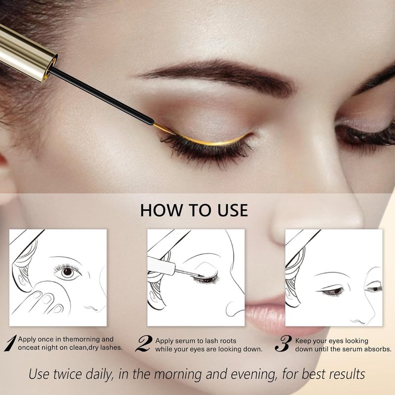 Eyelash Growth Serum – Natural Lash Enhancer with 15 Plant Extracts for Longer Thicker Fuller Lashes Nourishing Formula to Enhance Natural Beauty Hypoallergenic Oil Free lash growth serum -3ml