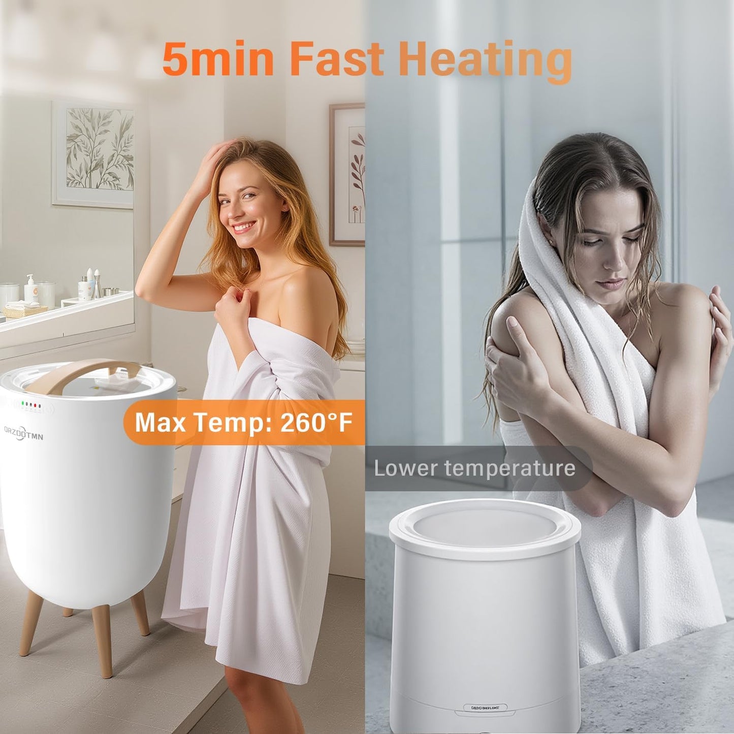 Towel Warmer Bucket 25L Rapid Heating - Luxury Towel Warmers for Bathroom with Bluetooth Speaker, Fits up to 3 Oversized Towels, Blankets, Bathrobe - with Timer, Mood Light