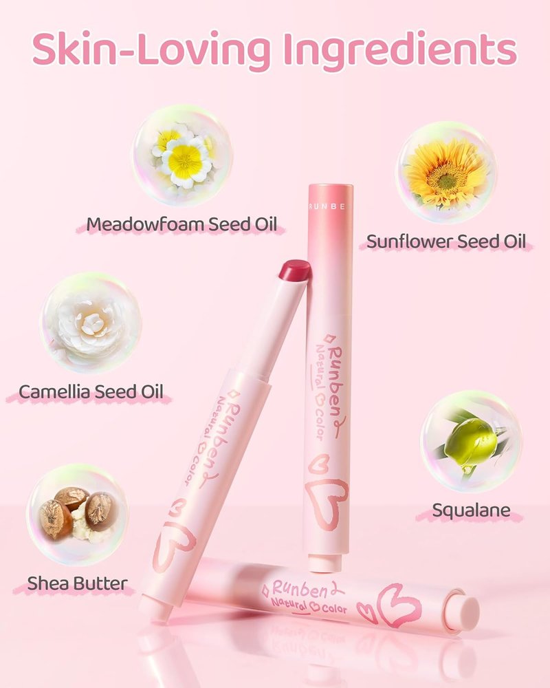 RUNBEN Kids Tinted Lip Balm, Pink Guava Lips Gloss, 24H Moisturizing, Safe & Non-toxic Lipstick for Kids & Teen, Birthday Makeup Gift for Girls