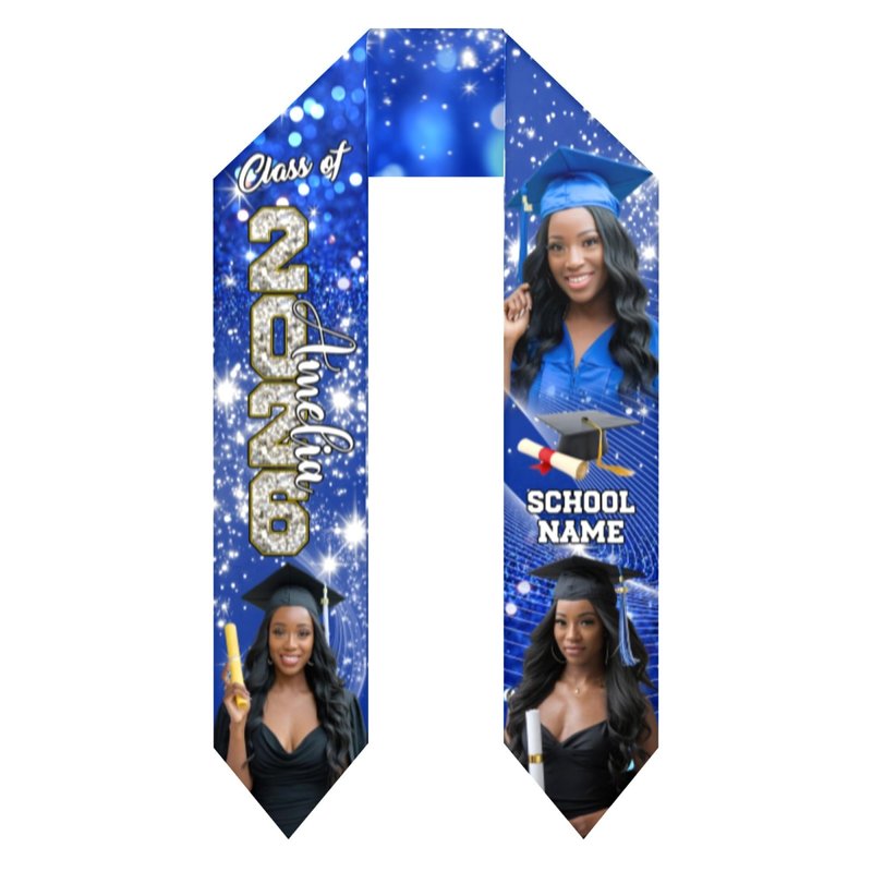 Coifrok Personalized Graduation Stole Class of 2026 Custom Graduation Sash Graduation Stoles Customize Photo 72''