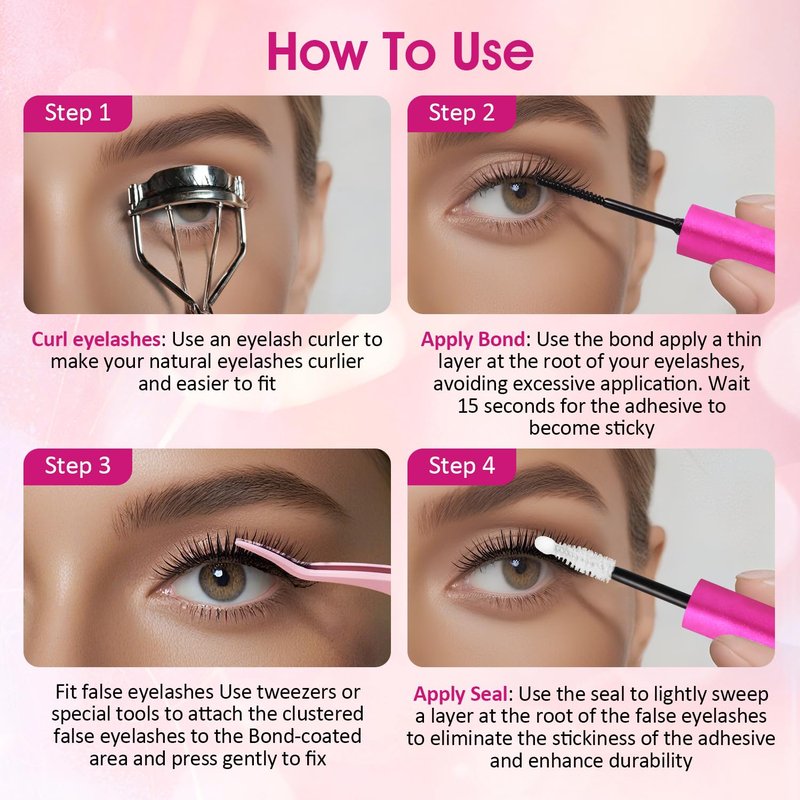 Lash Cluster Glue - Waterproof Bond & Seal for 72-Hour Hold | 2-in-1 Long-Lasting Formula - 5ml + 5ml