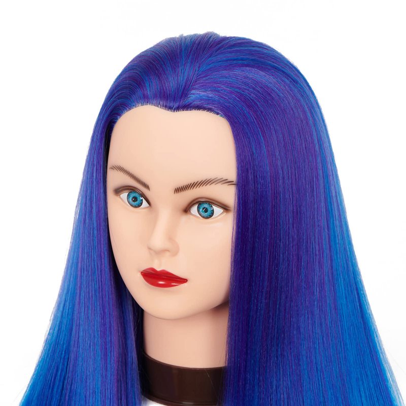Hairingrid 26"-28" Mannequin Head Hair Styling Training Head Manikin Cosmetology Doll Head Synthetic Fiber Hair and Free Clamp Holder (R71919WD0320)