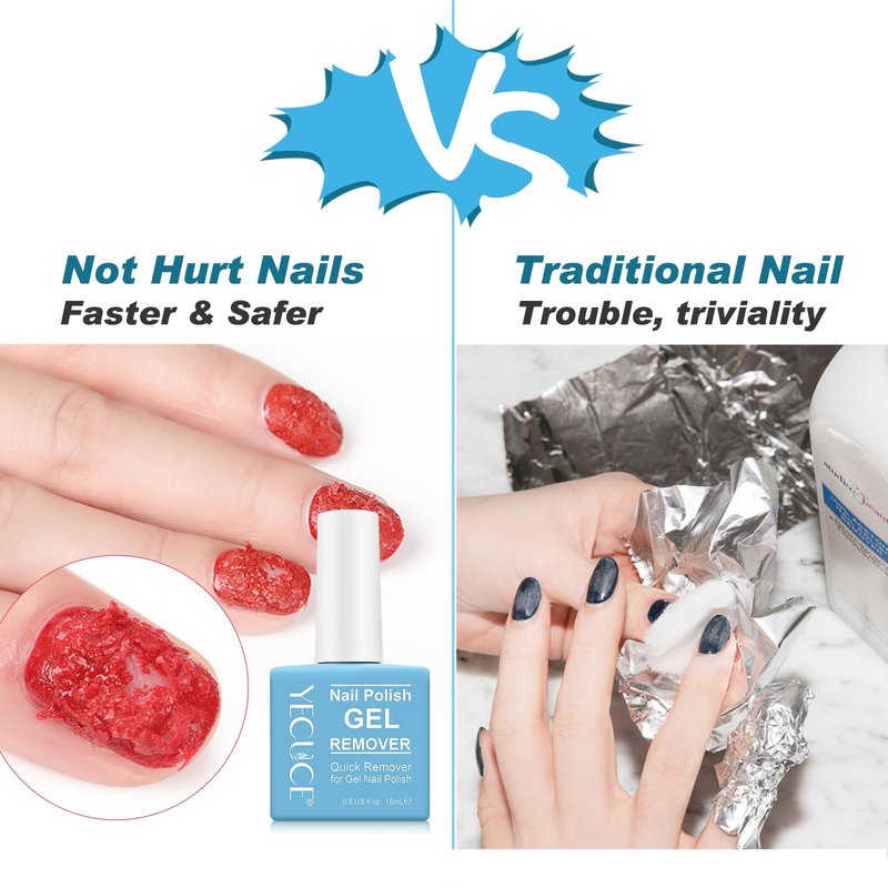 Gel Nail Polish Remover 2 Pack, Gel Polish Remover Soak-Off Gel Polish, Quickly & Easily Remove Gel Nail Polish in 3-5Mins, Don't Hurt Your Nails -15ml
