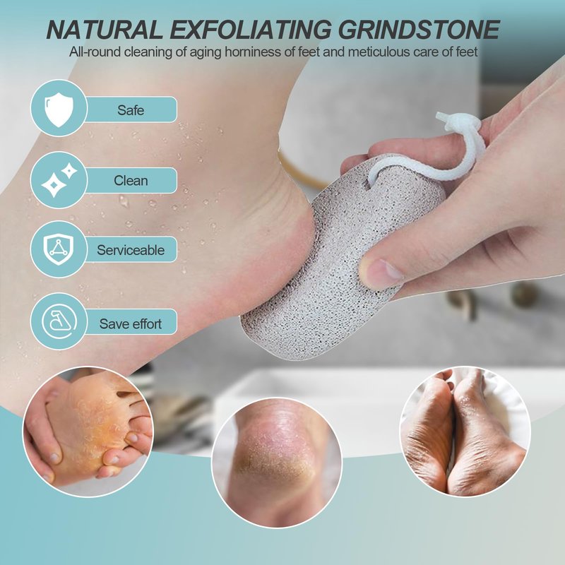 robwibw 2 Pack Foot Pumice Stone for Feet,Pumice Stone for Feet and Hands Pedicure Tools Hard Skin Callus Remover Pumice for Hanging in Shower