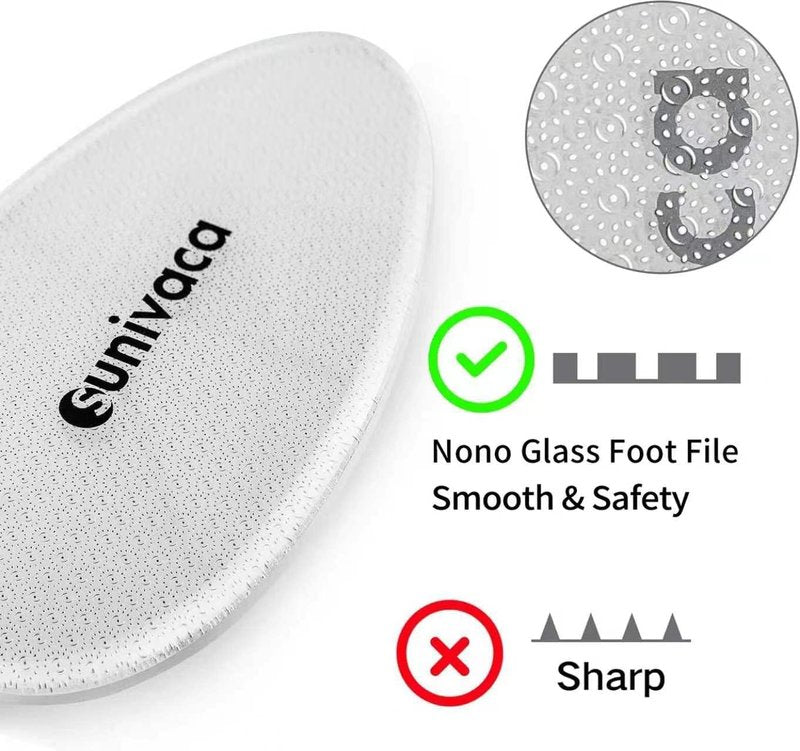 Glass Foot File Callus Remover - Professional Pedicure Tool for Dead Skin & Diabetic Feet | Heel Scraper & Pumice Stone