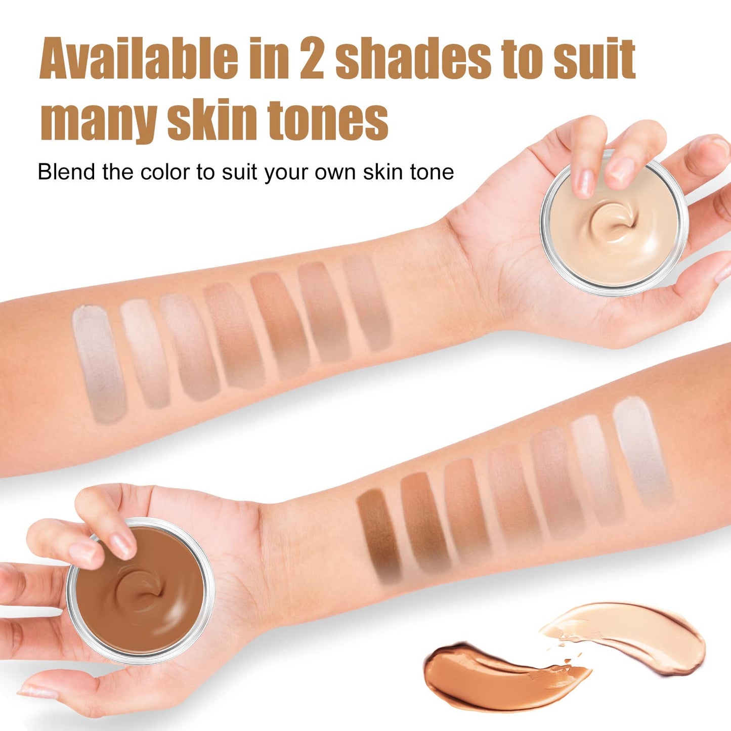 Tattoo Cover Up Makeup Waterproof, 2 Colors Full Coverage Concealer for Tattoos, Scars & Dark Spots, Sweatproof & Transfer-Resistant