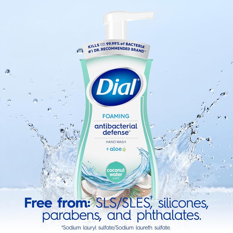 Dial Antibacterial Foaming Hand Wash - Coconut Water Scent | 7.5 fl oz (Pack of 6)