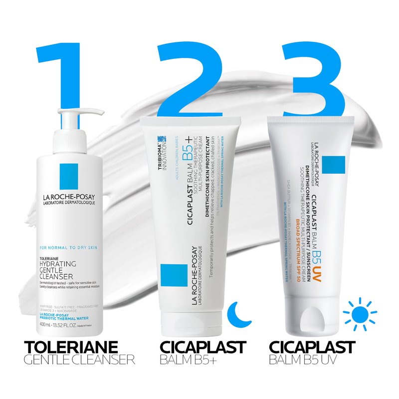 La Roche-Posay Cicaplast Balm B5 Skin Barrier Repair Cream with Centella Asiatica, Shea Butter & Panthenol | Multi-Purpose Healing Ointment for Dry, Irritated Skin | Face & Hand Balm, Baby Safe, 100ml