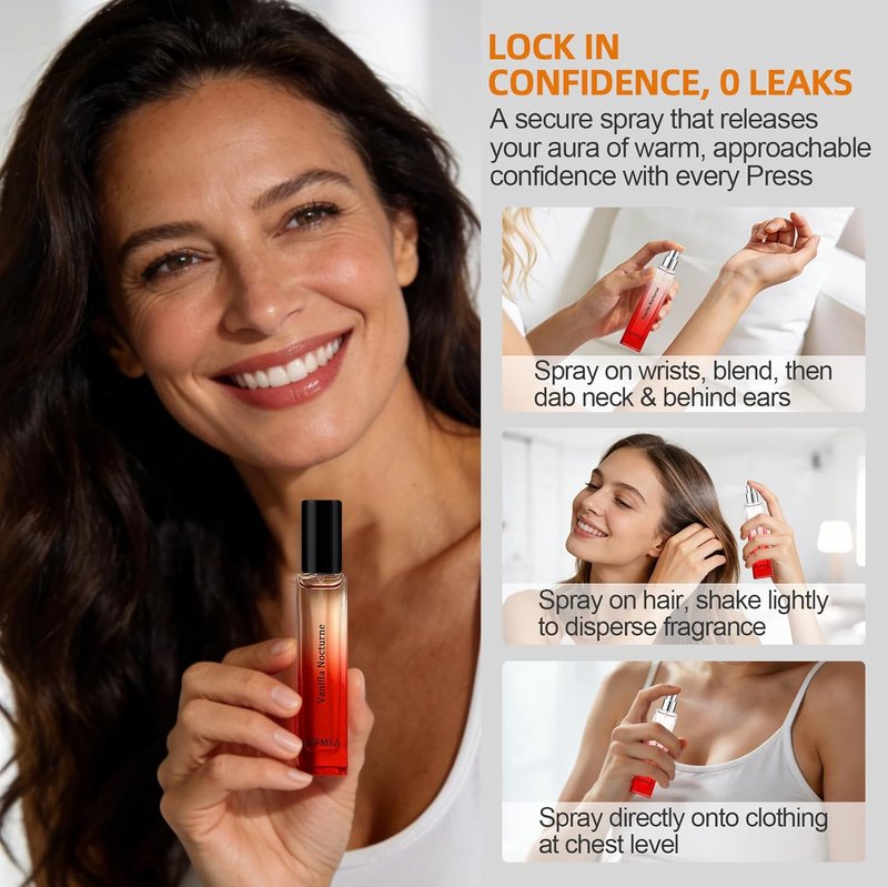 Pheromone Perfume for Women - Amber Vanilla Eau Fraiche | Long-Lasting 0.51 Fl Oz Travel Size Spray