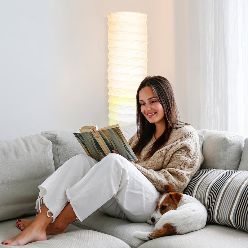 Floor Lampshade Rice Paper Lamp Shade Diploma Paper Scandinavian Style for Bedroom Living Room 36x8.7in