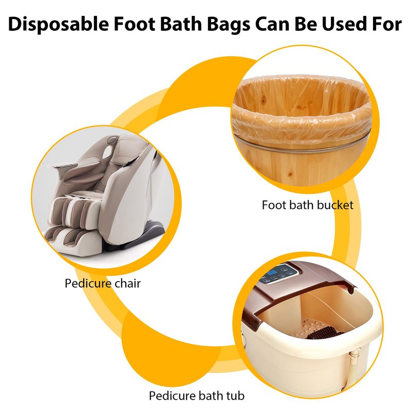 20 Pcs Transparent Disposable Pedicure Liners, Unbreakable Foot Pads for Foot Spa and Pedicure, One Size Fits Most with Elastic Band for Hotel, Home Use, Cleanliness and Hygiene in Pedicure Treatments