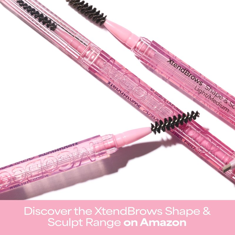MCoBeauty XtendBrows Shape & Sculpt Brow Pencil - Medium To Dark - Natural Look Eyebrow Filler Pen with Triangle Tip & Spoolie - Long-Wearing Definer for Fuller Natural Brows - Vegan & Cruelty Free
