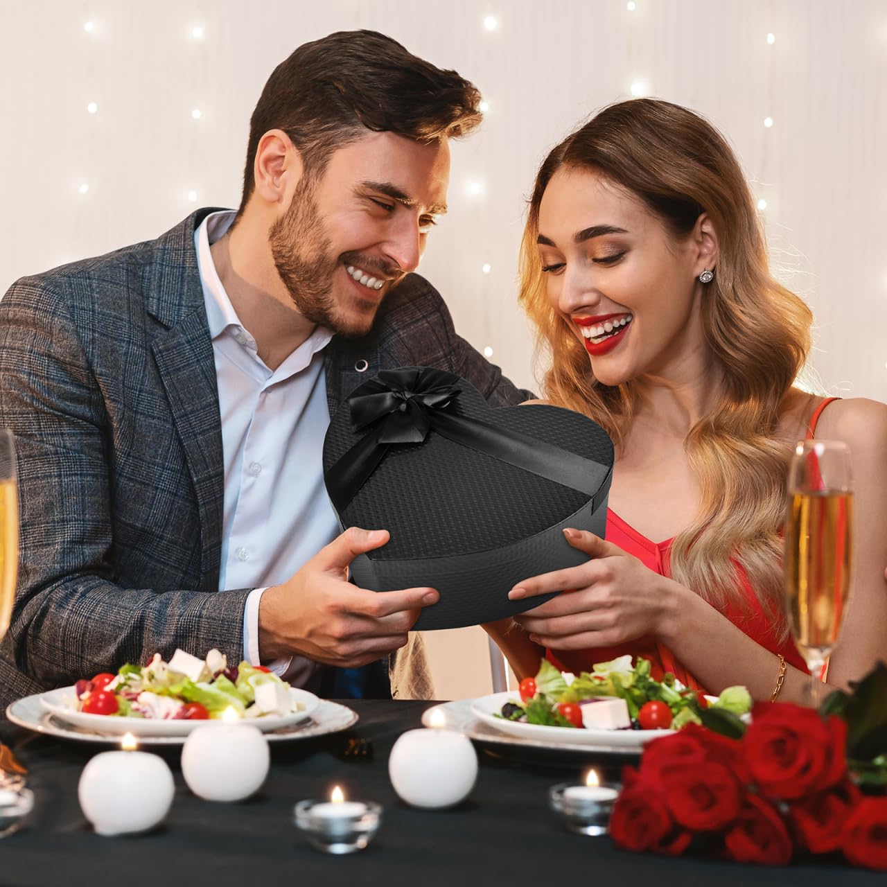 Box Heart Shaped Black Box Holiday Dessert Bags Empty Bouquet Bags Candy Treat Container Christmas Love Shaped Birthday Heart-shaped Souvenir Bridesmaid Paper