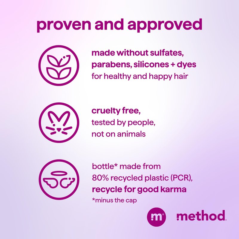 Method Smoothing Shampoo, Serene Escape – Combats Frizz, Safe for Color-Treated Hair - Sulfate-Free, Paraben-Free and Silicone-Free, 14 oz