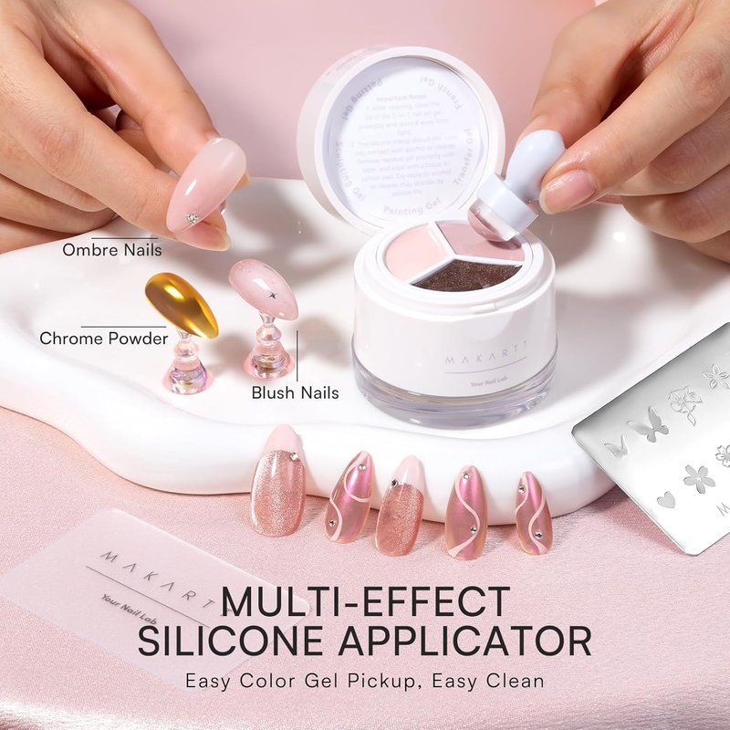 Makartt ColorPot 5-in-1 Nail Art Gel - No Wipe Gel Polish in 3 Colors for DIY Nail Designs