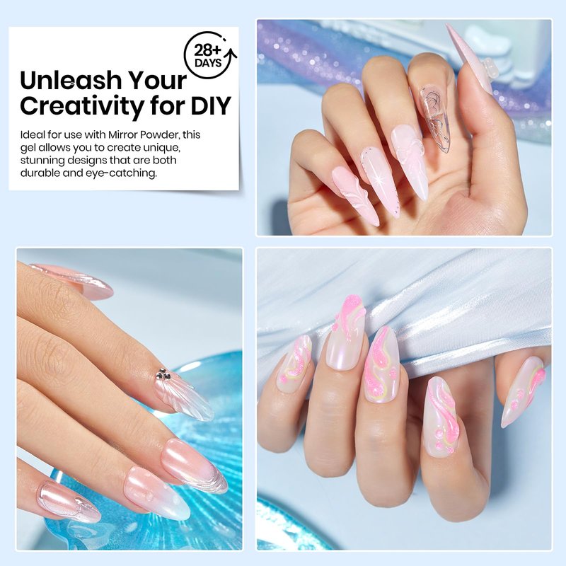 Beetles 3D Gel Nail Art, 1Pcs 15ml Sculpting Gel 3 in 1 Clear No Wipe Nail Polish Rhinestone Art Glue for Nail Gems Diamond Jewelry U V LED Lamp Needed DIY Home Salon Nails Gifts for Women
