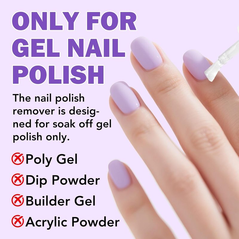 Skiennix Gel Nail Polish Remover - Quick & Easy Professional Formula with Cuticle Pusher & Scraper