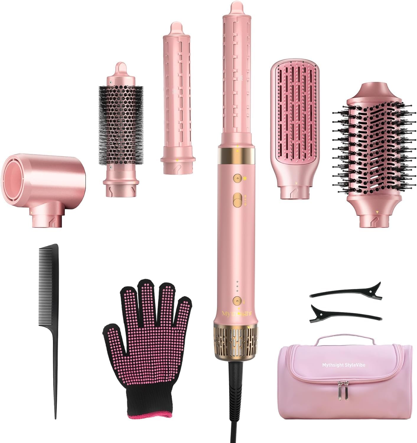 StyleVibe 6-in-1 Air Styler - Fast Drying Hair Dryer & Curling Brush for Smooth Blowouts | Frizz-Free, No Heat Damage