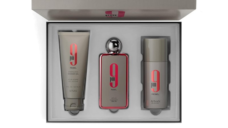 Afnan 9 PM Rebel Unisex Luxury Perfume Gift Set - Eau De Parfum 3.4 Oz | Deodorant & Shower Gel 5 Oz
