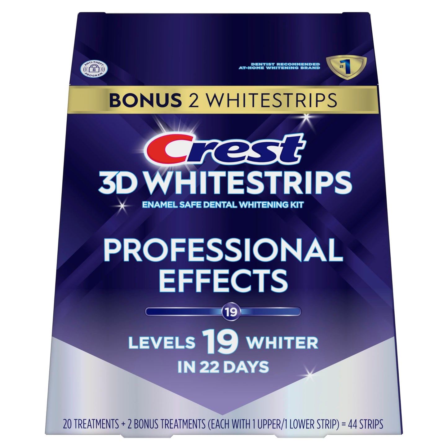 Crest 3D Whitestrips Professional Effects – Teeth Whitening Kit, 22 Treatments (20 + 2 Bonus), Each with 1 Upper/1Lower, 44 Strips – Crest 3DWhite Teeth Whitening Strips (Pack of 8)