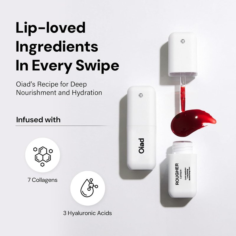 Oiad Liptique Lip Plumping Stain - 24-Hour Waterproof Lip Tattoo, Nourishing Korean Tint (005 WEIRVE)